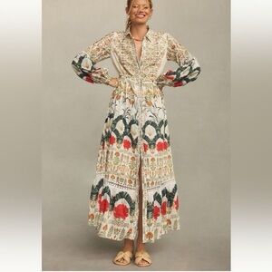 Anthropologie Floral Long Sleeve Dress *FLAWED*